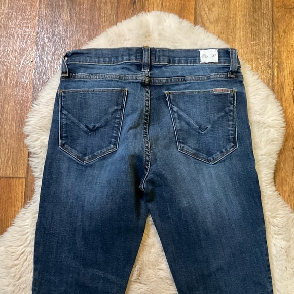 Hudson Krista Super Skinny Ankle Jeans Women size 27 Blue Raw Hem - Picture 9 of 10